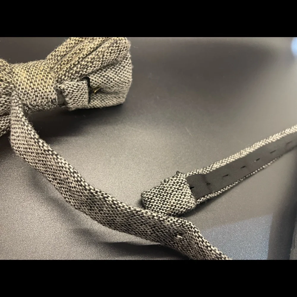 Very cool Black & White Micro Pattern adjustable Bow Tie